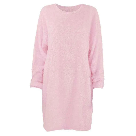 Women Winter Sweater Knit Crewneck Warm Long Sleeve Casual Sweatshirts Dress Elegant Women'S Dresses For Party Vestidos Mujer