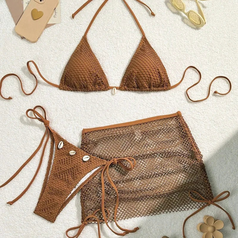 New Sexy Bikinis Female Swimsuits Women Three-Piece Swimwear Beach Swimming Wear Bathing Suits Brazilian Bikini Set Pool Bather SS69