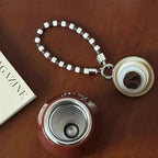 1pc Vintage Milk Coffee Cup 280ml Mini Stainless Steel Pocket Cup Portable Travel Lanyard Direct-Drinking Thermal Cup