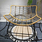 Realife Woven Rattan Rocking Chair Comfortable Soft Bag For Sitting Or Lying Lazy Rocking Chair Balcony Home Use Wrought Iron