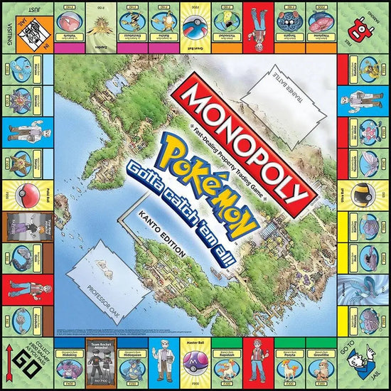 Pokemon MONOPOLY board game Johto and Kanto Edition English English Version Family Party Game Toy Children's Gift SS69