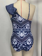 2023 New Arrival Push Up Women Bikini Set Floral Printed Ruffle Bikinis Strappy Bandage Swimwear Brazilian Biquini Bathing Suit SS69