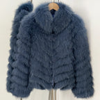 OFTBUY Women's Real Fox Fur Coat - Thick Warm Winter Jacket