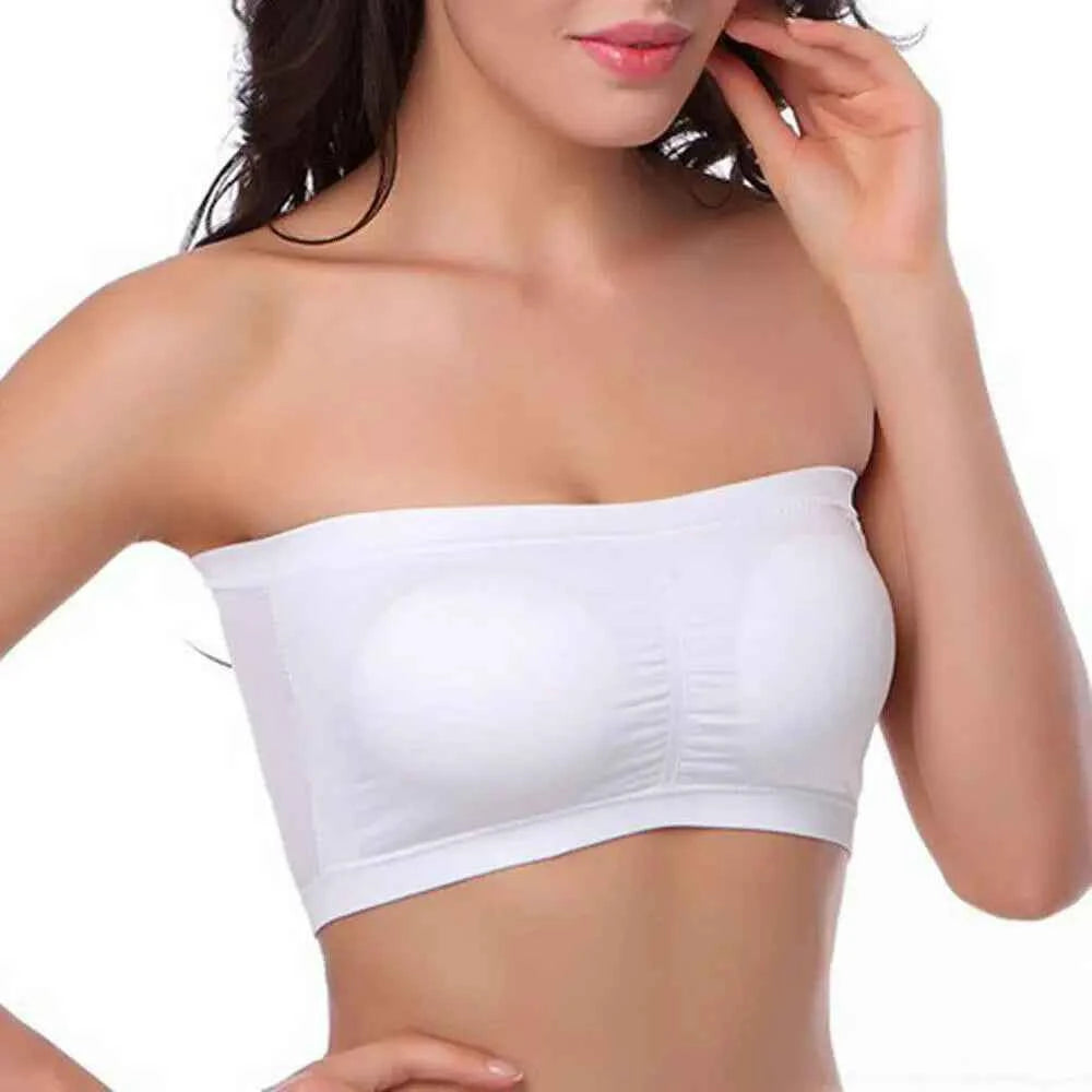 DOIAESKVE Large Size plus Wireless Tube Top Strapless Bra Women's Seamless Bandeau Bra Comfortable Underwear for Big Size Women