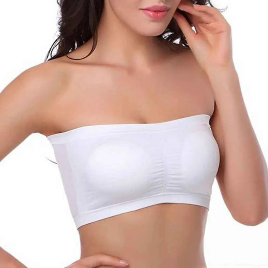DOIAESKVE Large Size plus Wireless Tube Top Strapless Bra Women's Seamless Bandeau Bra Comfortable Underwear for Big Size Women