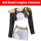 Black Golden Costume Set Cute Dress Up Outfit Halloween Party Cosplay Roleplay Uniform Performance Birthday Fancy Dress