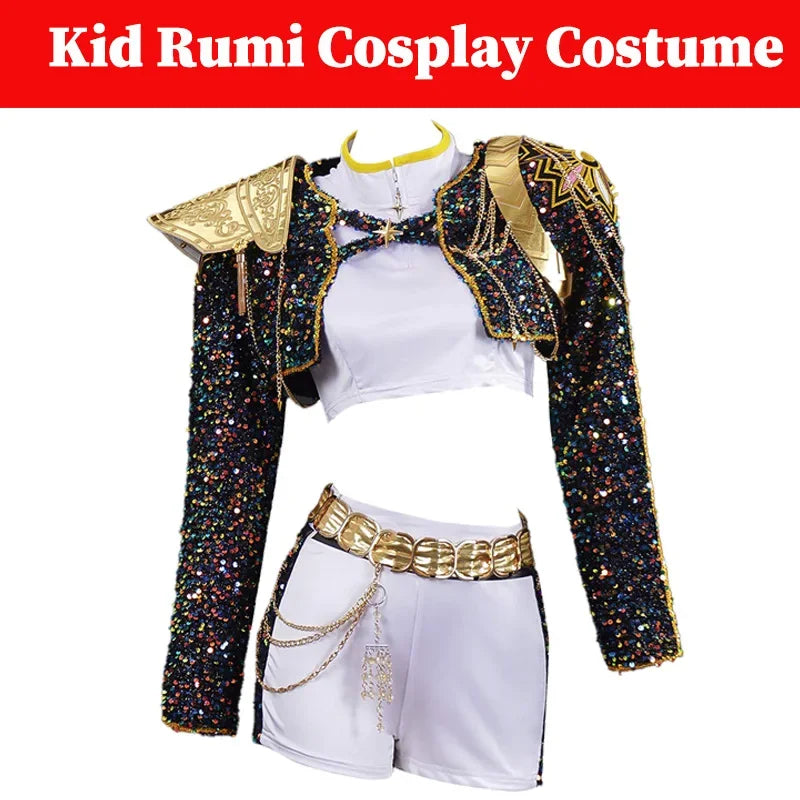 Black Golden Costume Set Cute Dress Up Outfit Halloween Party Cosplay Roleplay Uniform Performance Birthday Fancy Dress