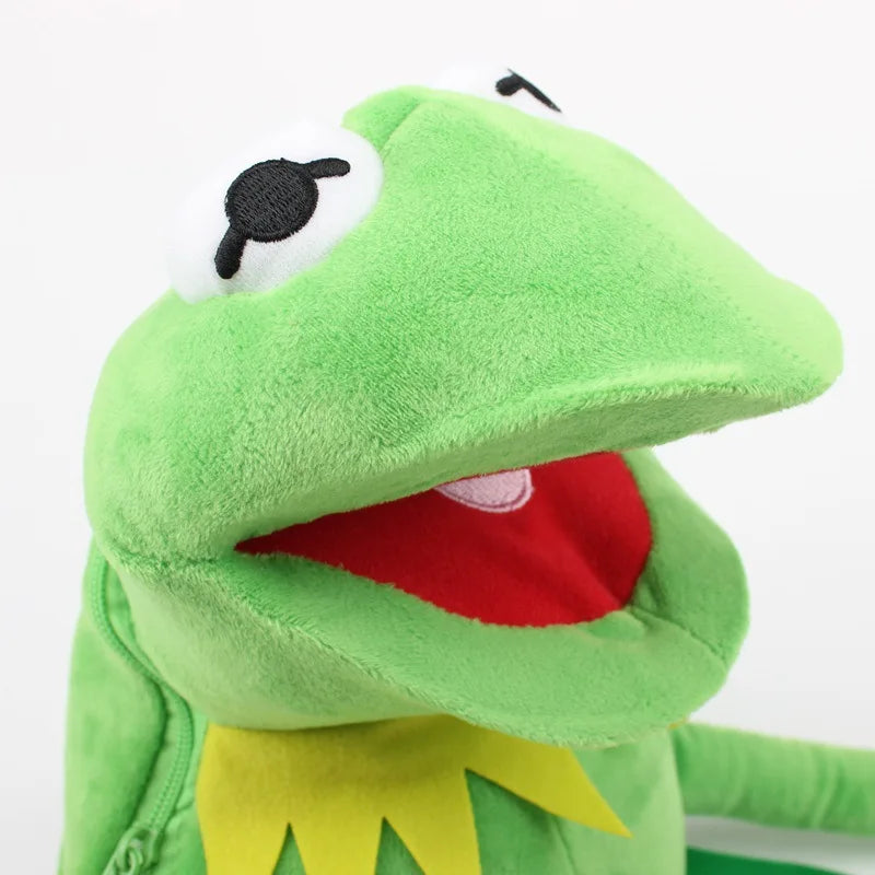 Anime Kermit The Frog Funny Kawaii Plush Doll Hand Puppet Schoolbag Frog Cute Plush Toy Ventriloquist Performance Props For Baby