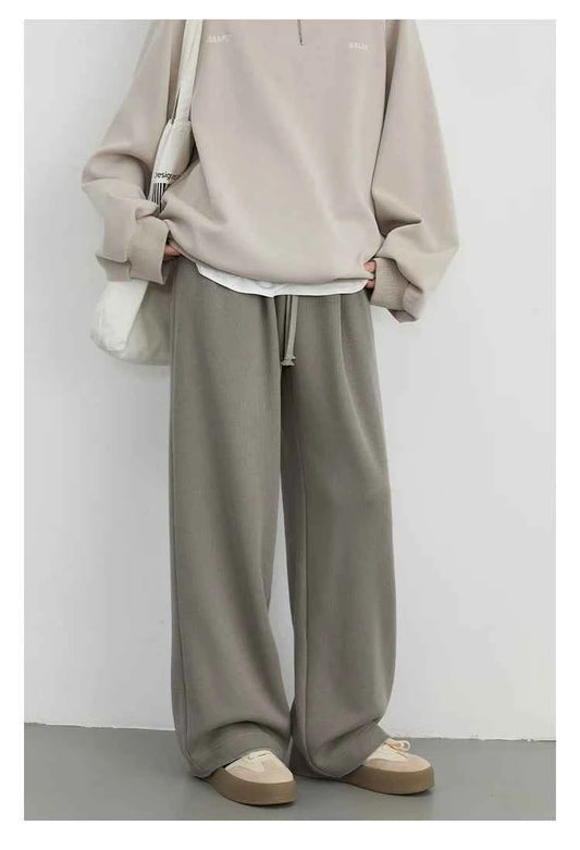 CHIC VEN Women's Pant Streetwear Solid Loose New Drawstring Sports Casual Trousers High Waisted Pants Autumn Winter 2025