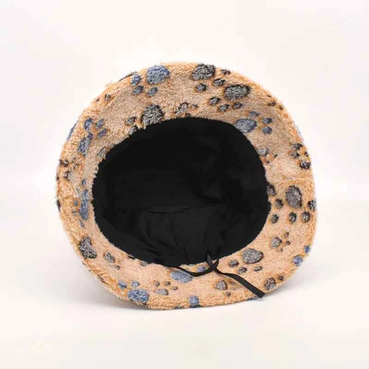 Winter Bucket Hat Women's Fashion Leopard Panama Warm Hats Female Vintage Faux Fur Fisherman Cap Hats For Women Dropshipping