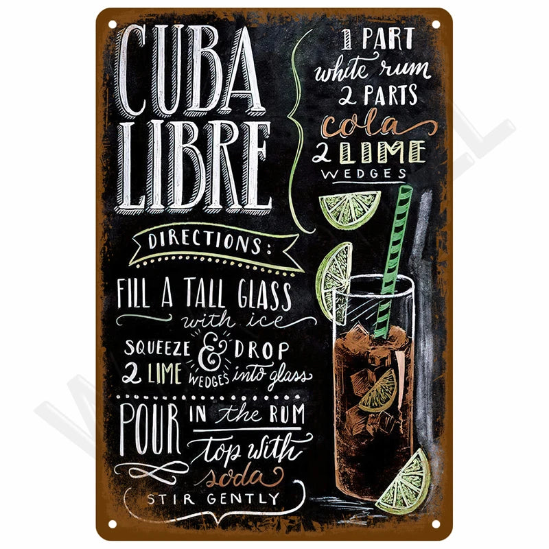 Vintage Metal Tin Sign 20x30cm Retro Wall Art for Home Bar