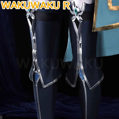 【Ready For Ship】Lohen Cosplay Costume Game Genshin Impact【S-2XL】WakuWaku-R Men Lohen Knights of Favonius Wig Plus Size