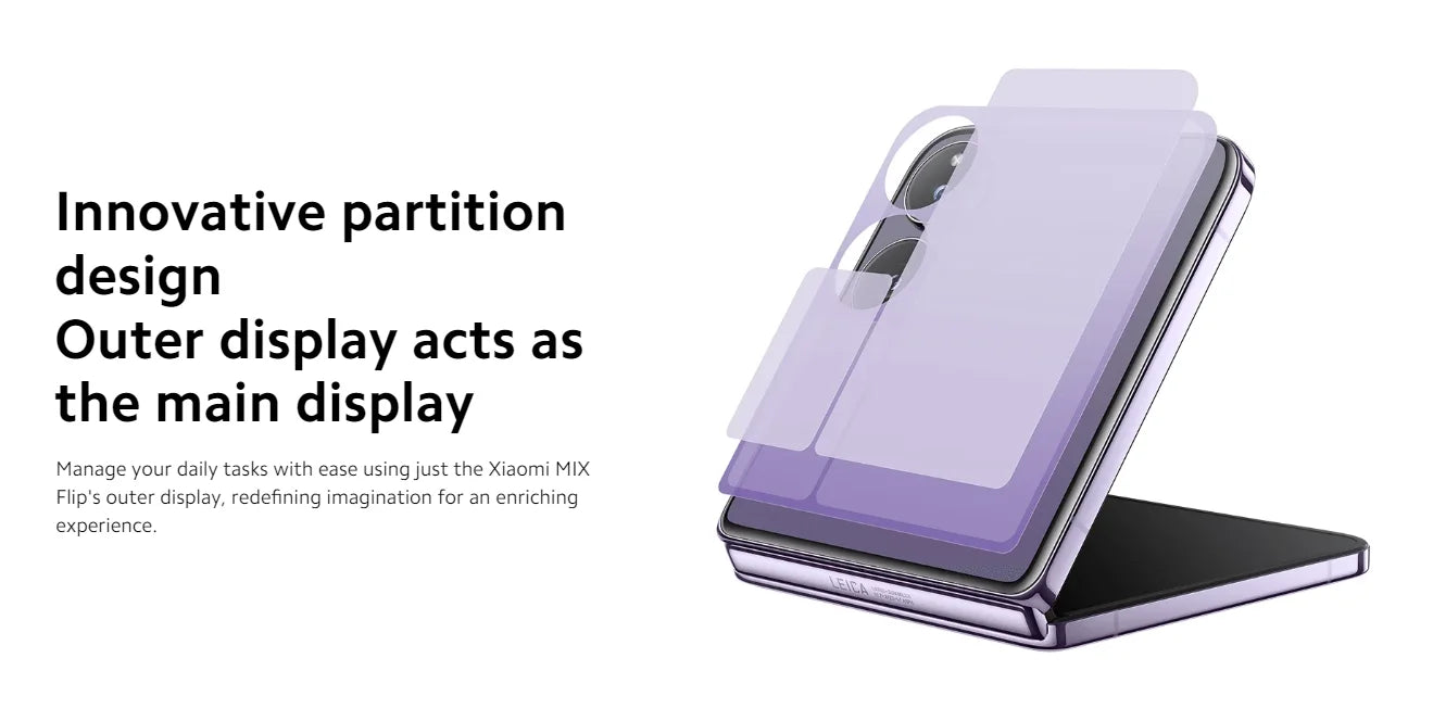 Global Version Xiaomi MIX Flip Snapdragon 8 Gen 3 Smartphone 4.01" All Around Liquid Outer Display 4780mAh Xiaomi Surge Battery SS69