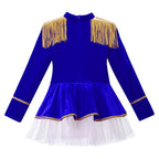 Inlzdz Women's Sequin Tassel Ringmaster Leotard Dress