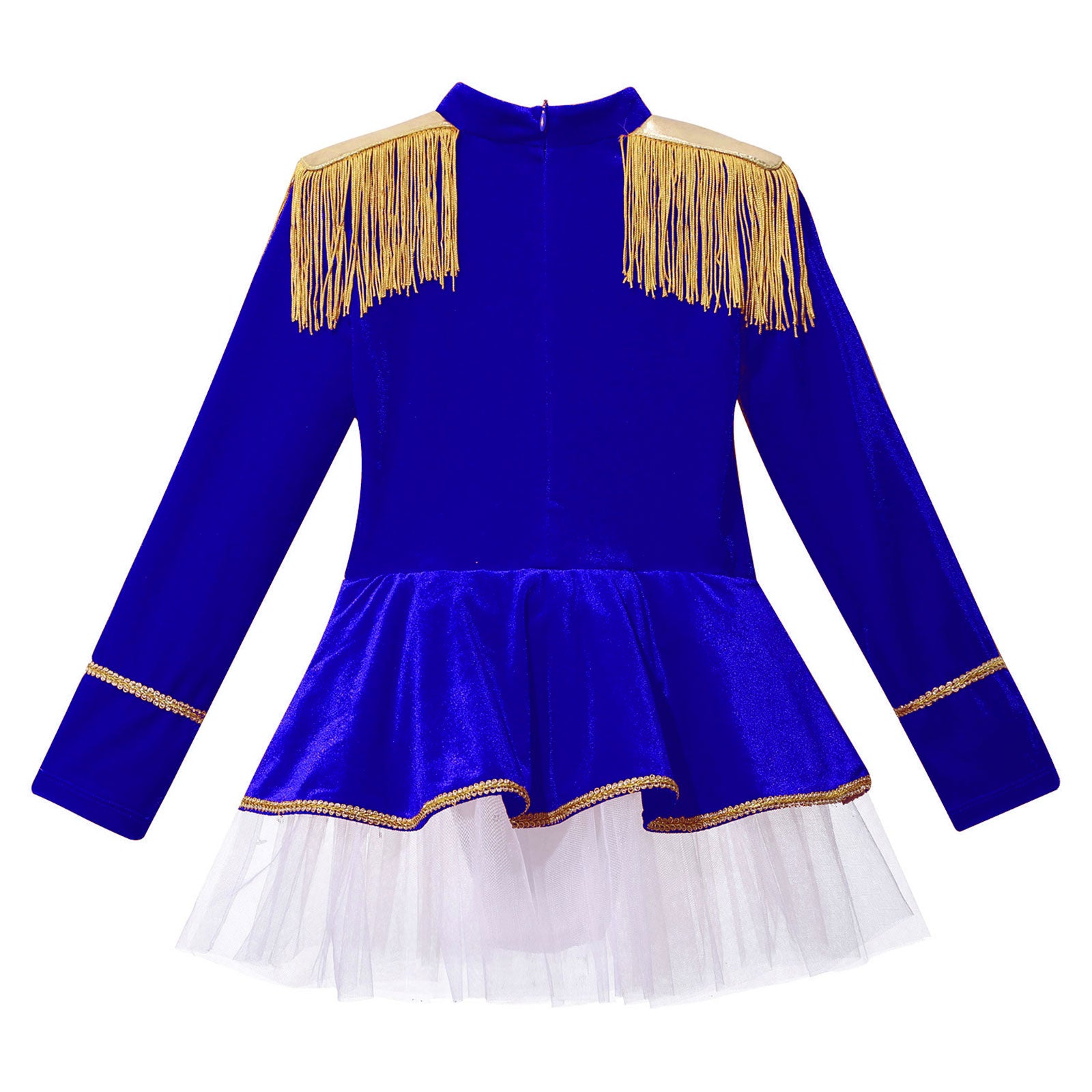 Inlzdz Women's Sequin Tassel Ringmaster Leotard Dress