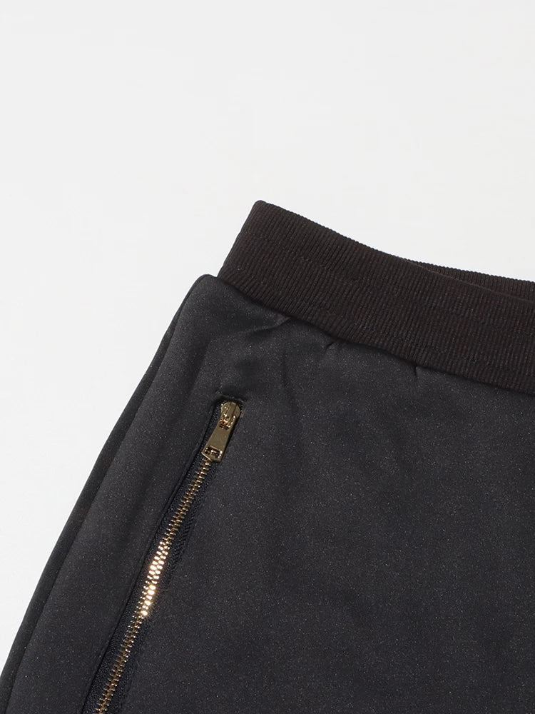 Solid Patchwork Diamonds Designer Wide Leg Pants For Women High Waist Patchwork Pockets Hollow Out Chic Pant Female SS69