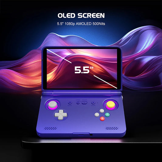 2025 Retroid Pocket Flip2 Retro Handheld Game Console Android13 5.5 Inch AMOLED Touch Screen Video Player Wifi Bluetooth PSP PS2