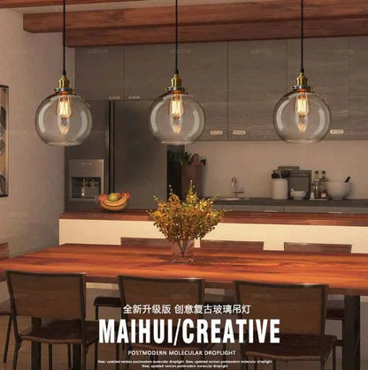 The Nordic Loft Modern Bedroom Pendant Lamp with Clear Gray Amber Vintage Pendant Lights Dining Glass Hanging Light Fixtures