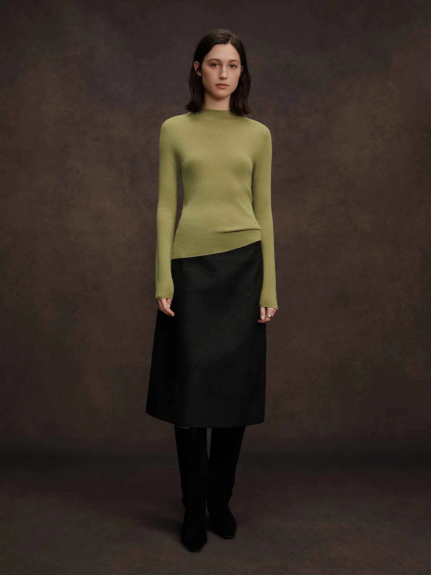 DUSHU Seamless Half-high Collar Pure Wool Pullovers Women Plus Size Autumn Winter Bottoming Sweater Solid Soft Breathable Tops