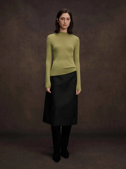 DUSHU Seamless Half-high Collar Pure Wool Pullovers Women Plus Size Autumn Winter Bottoming Sweater Solid Soft Breathable Tops