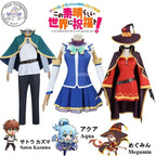 Anime KonoSuba God's Blessing on This Wonderful World  Aqua Megumin Satou Kazuma Cosplay Costumes Men Women Comic Con Outfit
