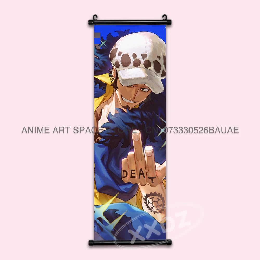 ONE PIECE Hanging Painting Japanese Anime Home Decor Wall Art Luffy Scrolls Pictures Passion Straw Hat Pirates Warm Blood Comics SS69 17.69 hzw26-19 / CHINA / 25x75cm(10x30inch)