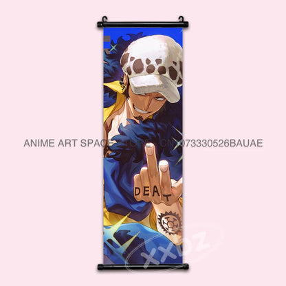 ONE PIECE Hanging Painting Japanese Anime Home Decor Wall Art Luffy Scrolls Pictures Passion Straw Hat Pirates Warm Blood Comics SS69 17.69 hzw26-19 / CHINA / 25x75cm(10x30inch)