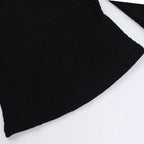 Goth Dark Fishnet Patchwork Off Shoulder Halter Top