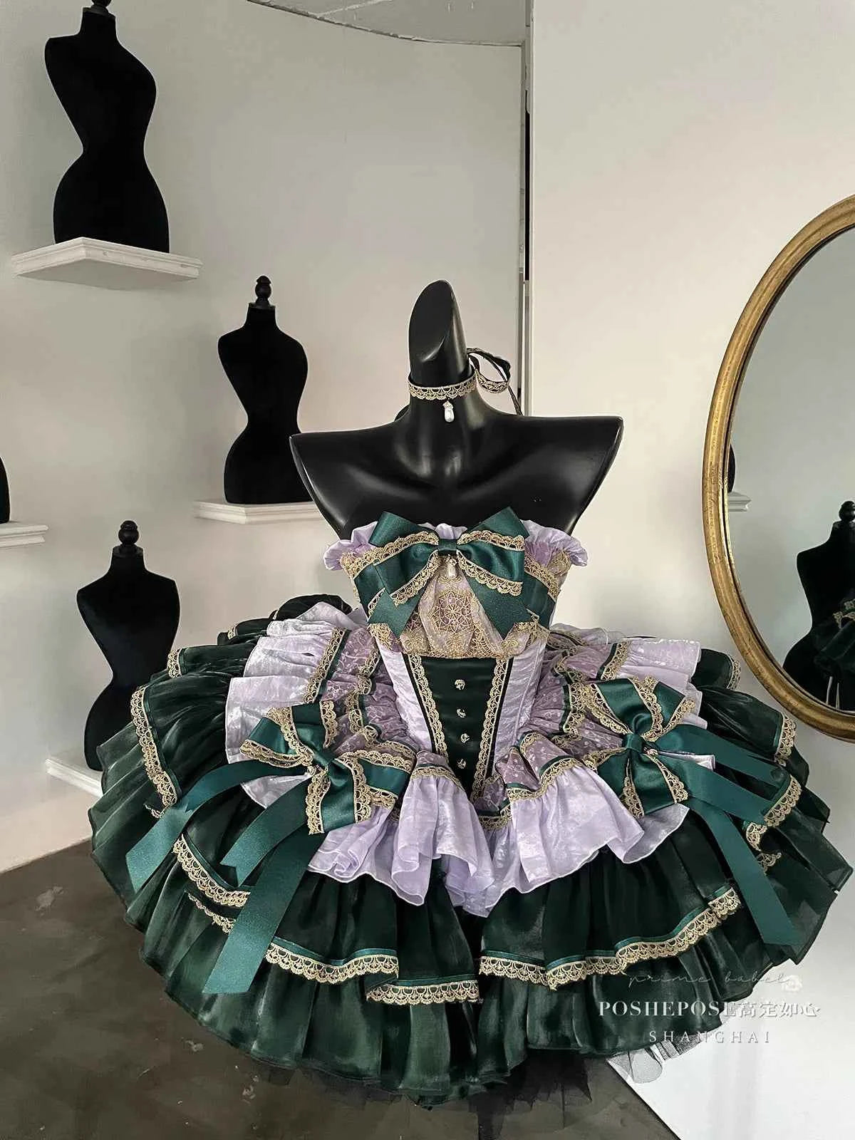 The Little Mermaid's Tears Younger Girls Party Wedding Dress Handmade Wedding Costume for Girls Lolita Girls Bridesmaid Dress