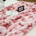 ROSEKIND Faux Rabbit Fleece Knitted Throw Blanket