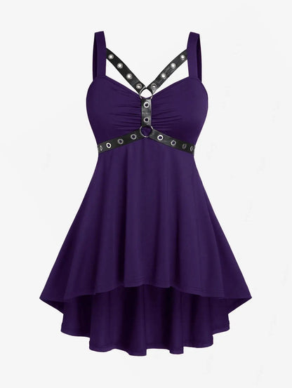 ROSE GAL Womens Plus Size Curve High Low Tank Tops Gothic Sleeveless Strap Tank Top SS69