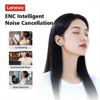 Lenovo LE208 TWS Bluetooth 6.0 Wireless Leather Earphones Stereo ENC Noise Cancelling Headphone 38ms Low Latency Gaming Headset