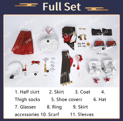 UWOWO Hutao Cosplay Collab Series: Game Genshin impact Hutao Cherries Snow Laden outfit Lantern Rite Cosplay Costume