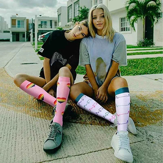 Compression Socks Varicose Veins Blood Circulation Pregnancy 20-30mmhg Nurse Socks Men Women Marathon Golf Cycling Sports Socks
