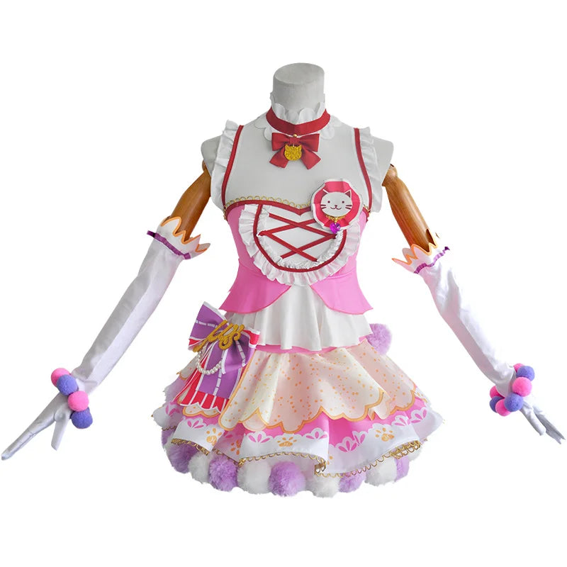 In Stock Anime LoveLive Cat Twin Tail Arcade Game 9 Characters Cosplay Costume Tojo Nozomi Nico Honoka Umi Rin Maki Eli Full Set SS69