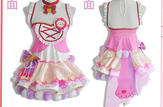 In Stock Anime LoveLive Cat Twin Tail Arcade Game 9 Characters Cosplay Costume Tojo Nozomi Nico Honoka Umi Rin Maki Eli Full Set SS69