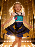 Popular Movie Hallyu Girl Group Black And White Girl Dress With Sequin Print, Party Role-Playing Costume