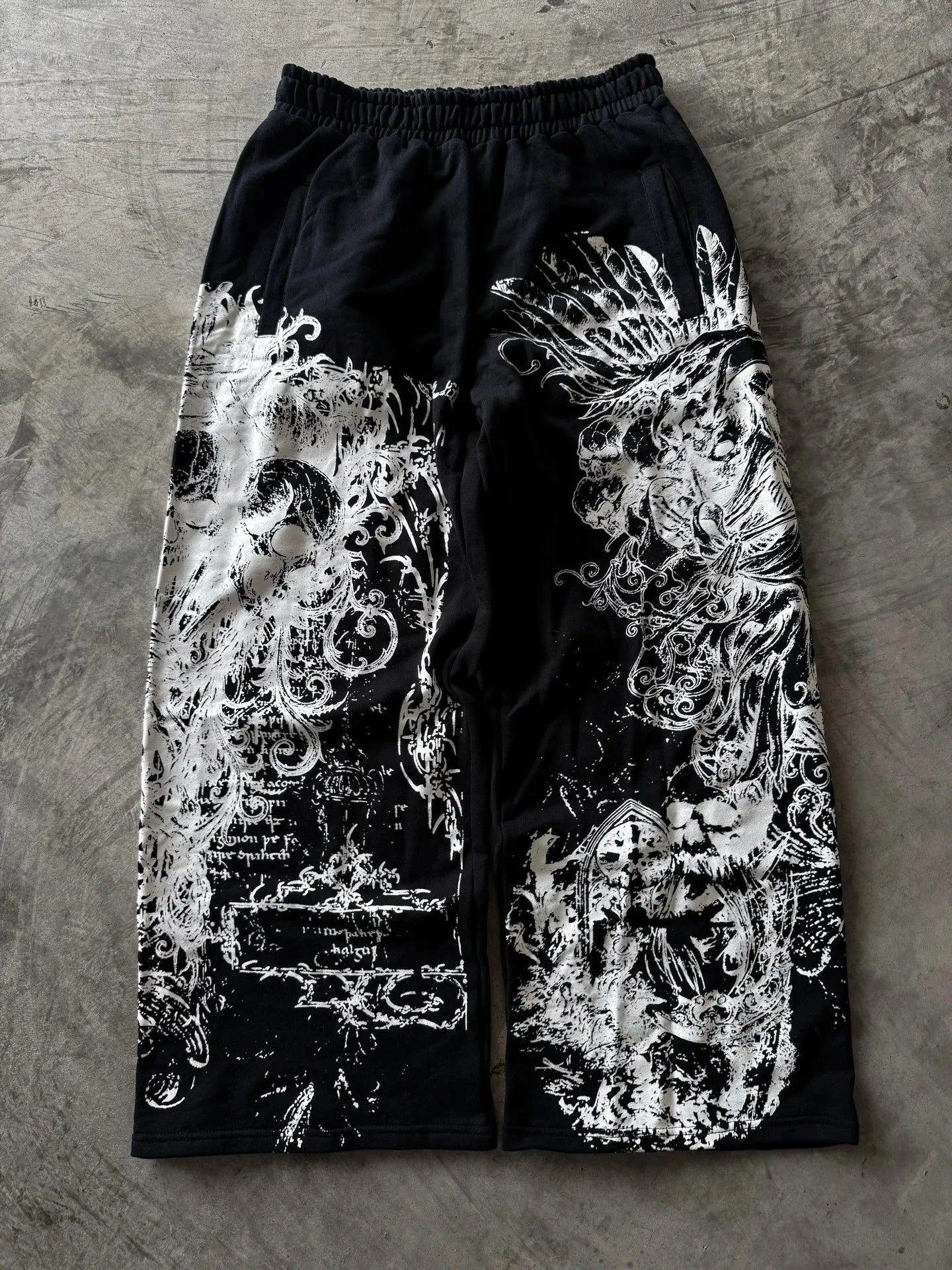 Equinox Flower Japanese Leisure Pants Manga Printing Men Women Slacks Trousers Y2K Gothic Wide Pants