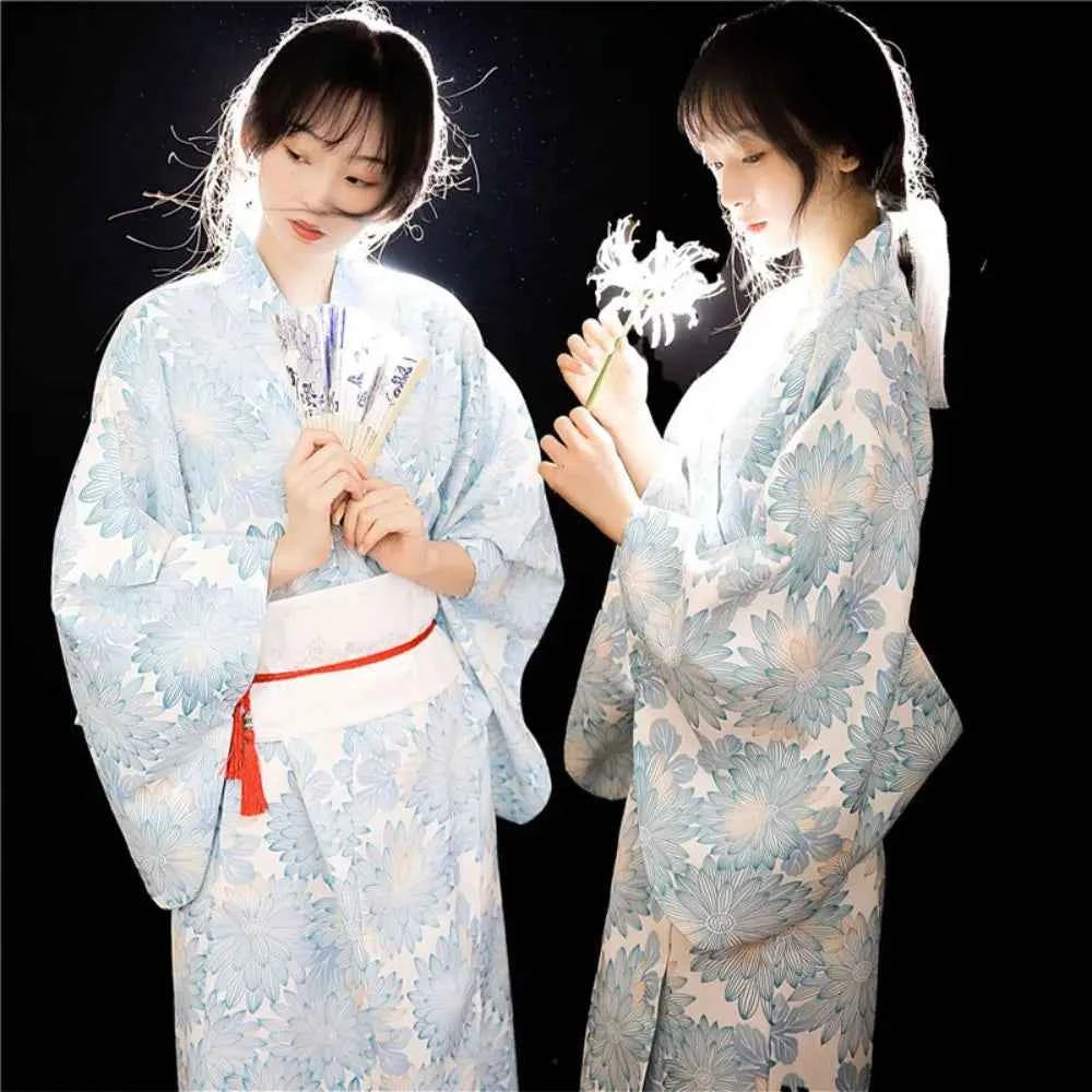 Printed Floral Traditional Japanese Kimono Elegance Asian Sakura Girl Kimono Dress Japanese Style New
