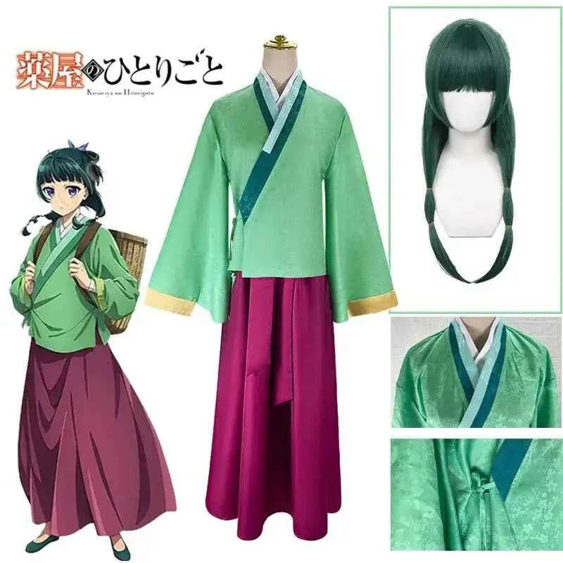 Anime Maomao Cosplay Costume Apothecary Diaries Kimono Mao Uniform Outfits Halloween Carnival Party For Women