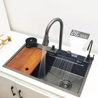 CKWS 304 Stainless Steel Waterfall Kitchen Sink with LED Display
