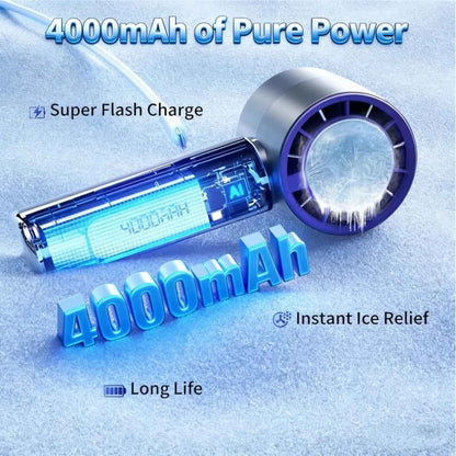 Outdoor Portable Mini Fan Handheld Fan with LED Display Semiconductor Refrigeration 100 Wind Speeds USB Rechargeable Battery Fan