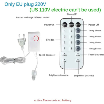 3.5M-40M LED Icicle Curtain String Fairy Lights Garland Outdoor Christmas Lights New Year Birthday Wedding Street Holiday Decor