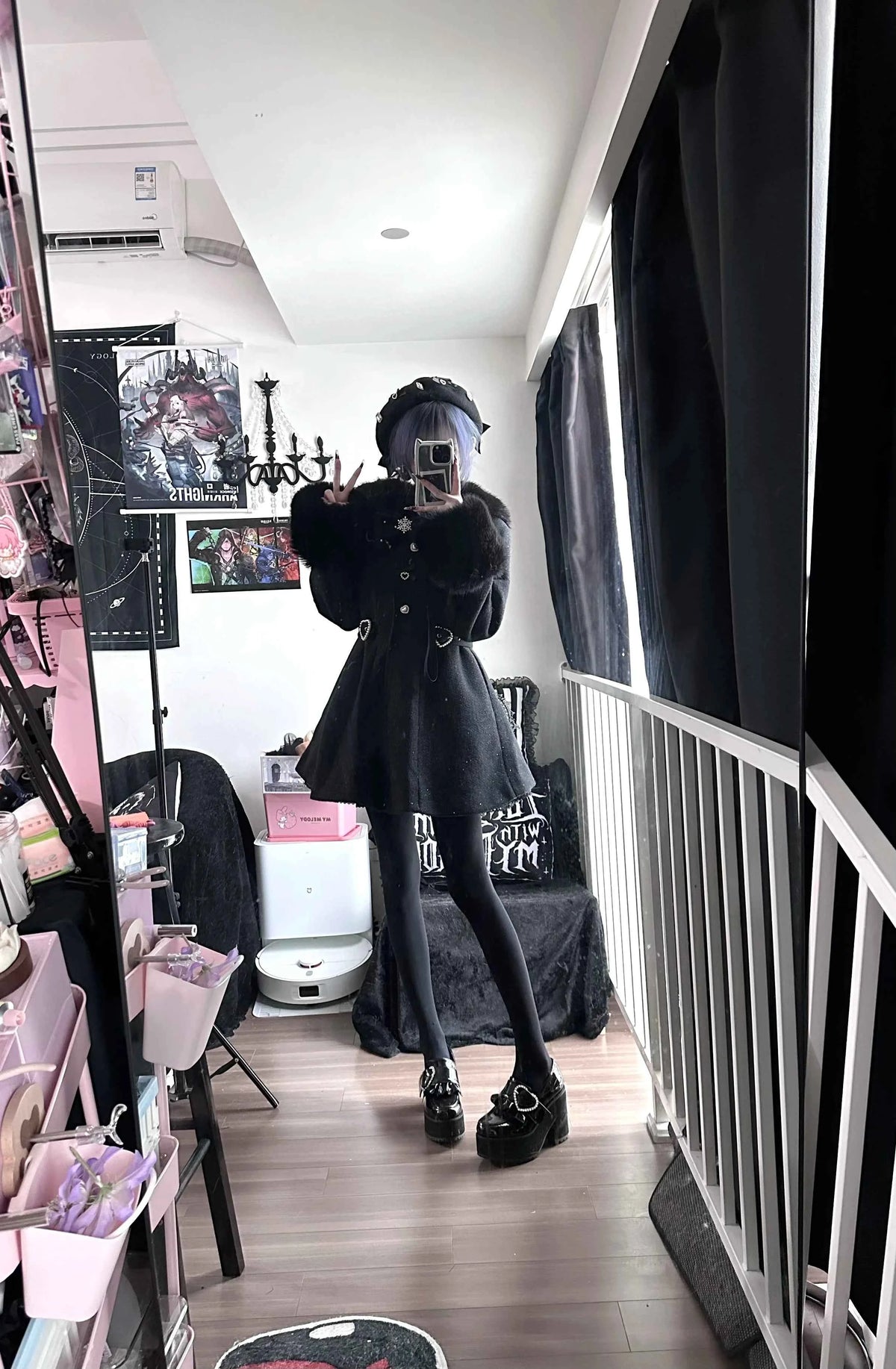 Original Japanese Mass-Produced Lace Jackets Girls Women Cute Bow Waist Cinch Heavy Drill Button Slim Fit Elegant Black Coat