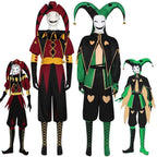 Circus Pierrot Harlequin Cosplay Costumes Unisex Clown Uniform for Halloween Carnival Party Cos Game Outfits Fancy Dress  Adults