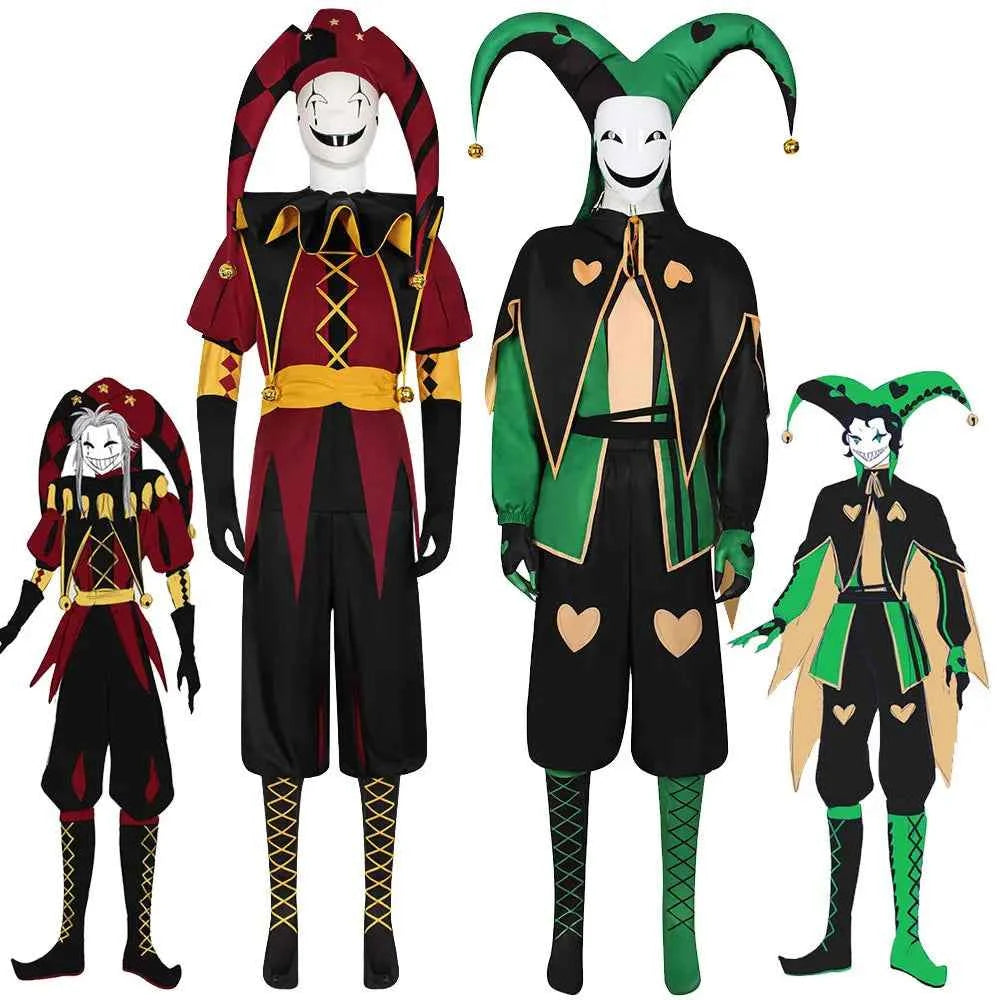 Circus Pierrot Harlequin Cosplay Costumes Unisex Clown Uniform for Halloween Carnival Party Cos Game Outfits Fancy Dress  Adults