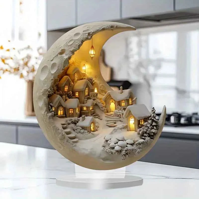 Christmas Xmas Tree Desktop Ornament Moonhouse DIY 2D Decoration Acrylic Merry Christmas Signs Plaque 2026 New Years Party Gifts