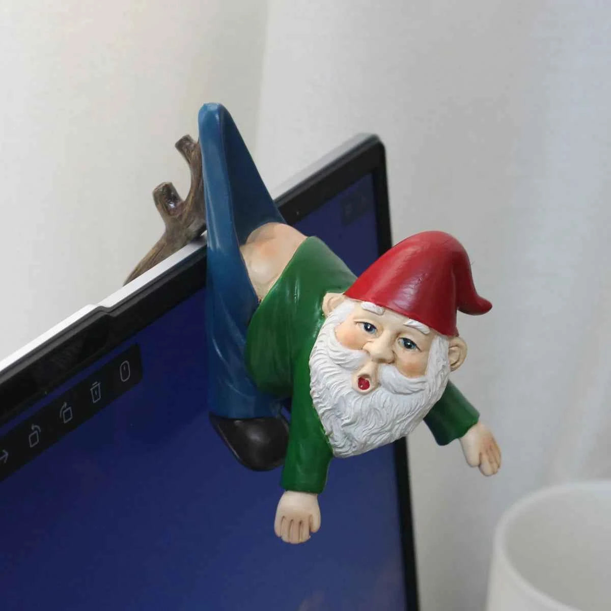 1pcs funny dwarves, dwarves with pants hanging branches, fun flowerpot pendants, resin crafts