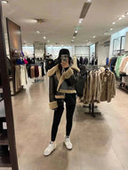2025 Autumn winter new women's thickened warm double-sided short jacket Women's brown coat