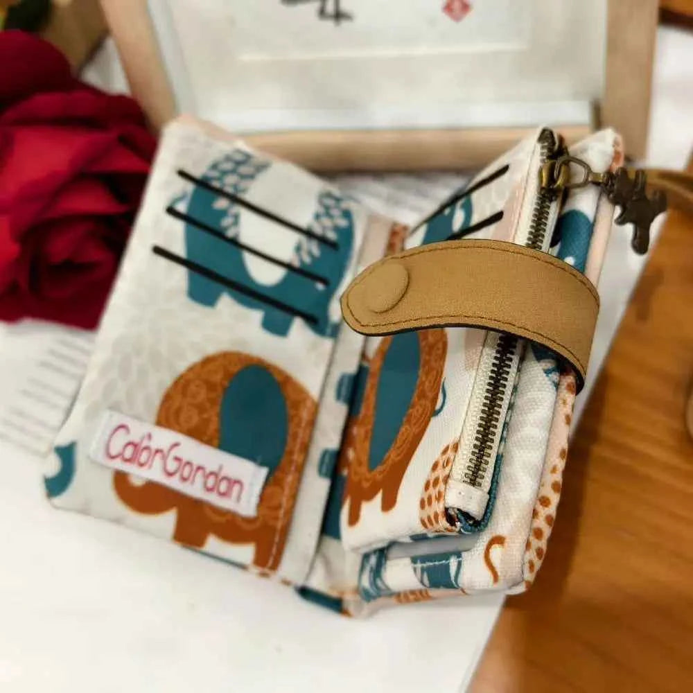 Women Cute Zipper Hasp Short Wallet PU Leather-Capacity Coin Purse Money Bag Frosted Printing ID Card Holder Girl Cute Clutch